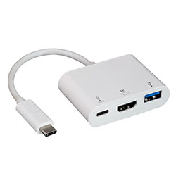 Adapter Pigtail, USB C-Male To HDMI+USB3.0+Type-C