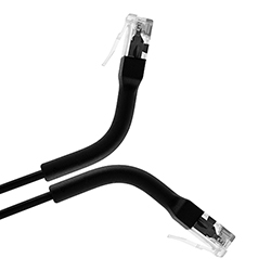 Bendable Cat6a, RJ45 to RJ45, Black