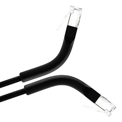 Bendable Shielded Cat6a, RJ45 to RJ45, Black