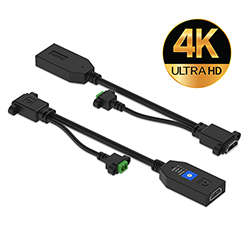 Active HDMI Pigtail w/ EDID Emulator, 4K, Female to Panel Mount Female