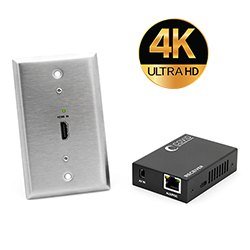 Fiber Extender, HDMI 4K, Tx-WP+ Rx-Box, 1LC+RJ45
