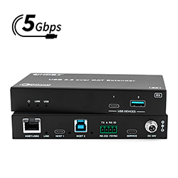 HDBaseT USB 3.2 Set, USB-B/USB-C, 5G, Tx-Box to Rx-Box