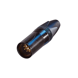 XLR Cable Connector, 7Pole M, Black, Gold Contacts