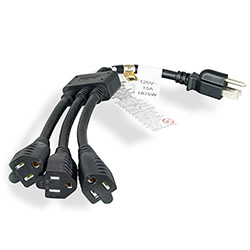 Power Cord, N5-15P to (3) N5-15R, 14 AWG